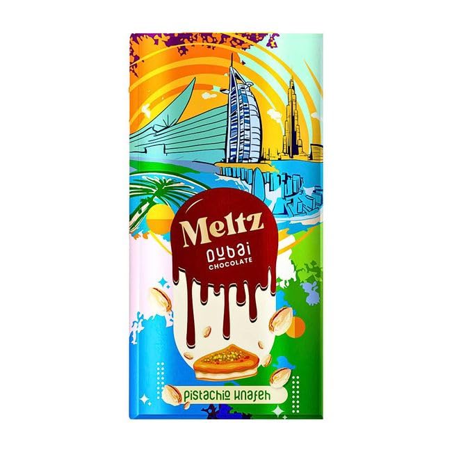 Pistachio Knafeh Meltz luxury DUBAI chocolate bars 192g