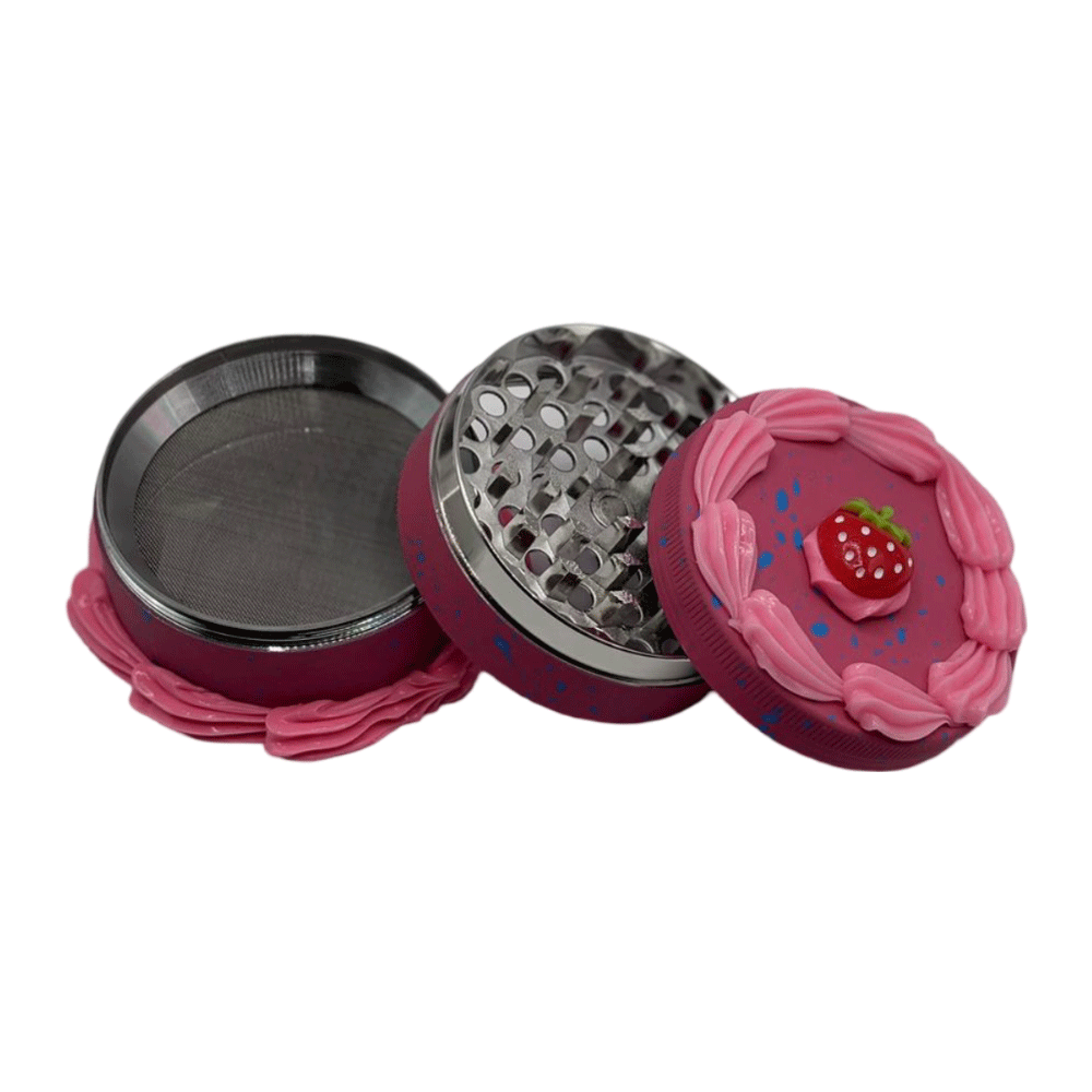 Cake-Themed Herb Grinder Designed to Resemble a Small Pink