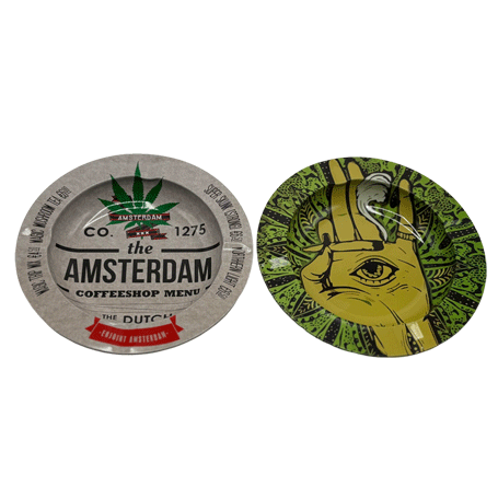 Rolling Tray Afghan Hemp & Metal Ashtray The Amsterdam Ashtray