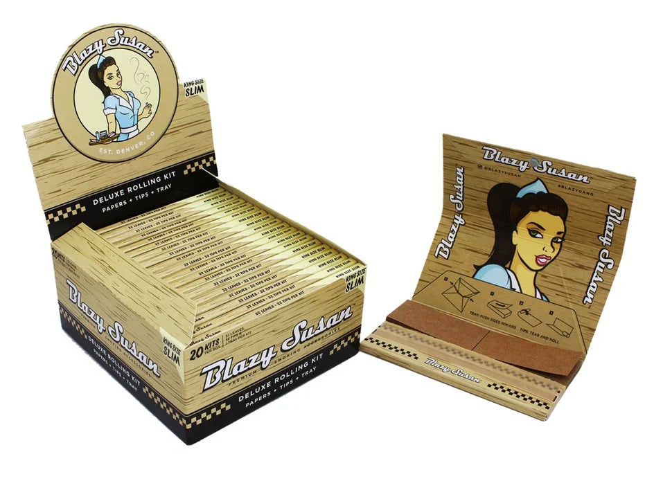 BLAZY SUSAN Unbleached Deluxe King Size Papers With Tips And Tray