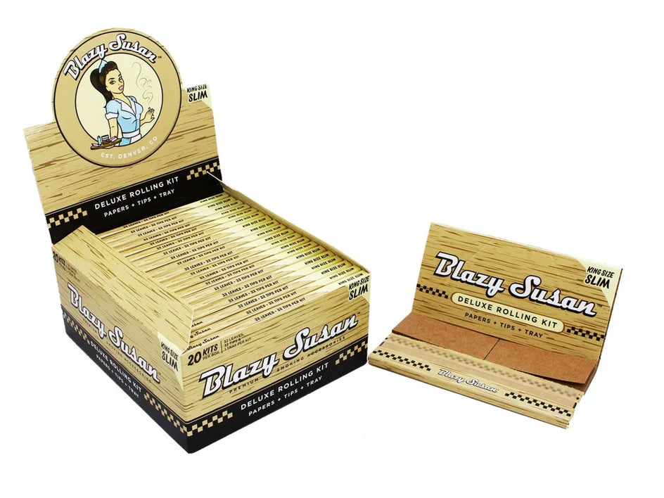 BLAZY SUSAN Unbleached Deluxe King Size Papers With Tips And Tray
