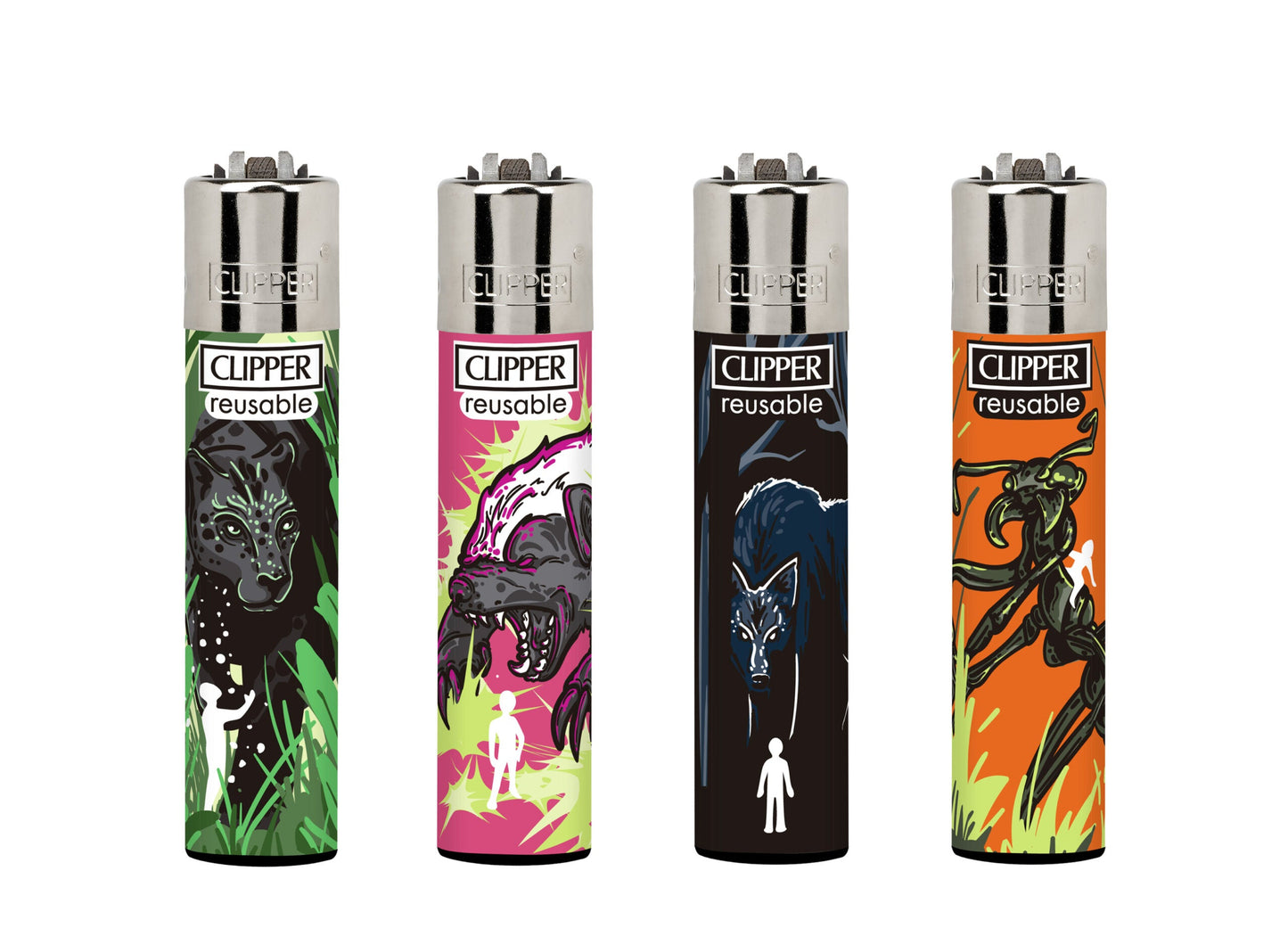 Clipper Refillable Butane Lighter Spirit Animals Collection