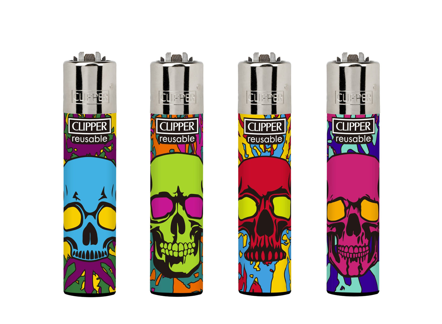 Clipper Refillable Lighters Skulls Collection