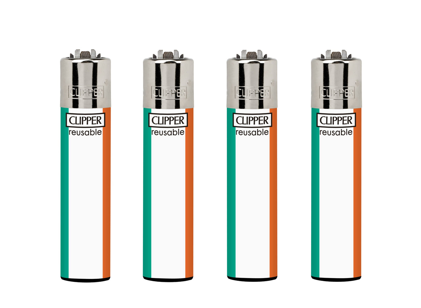 Clipper Refillable Lighters Solid Colors 4-Pack Set