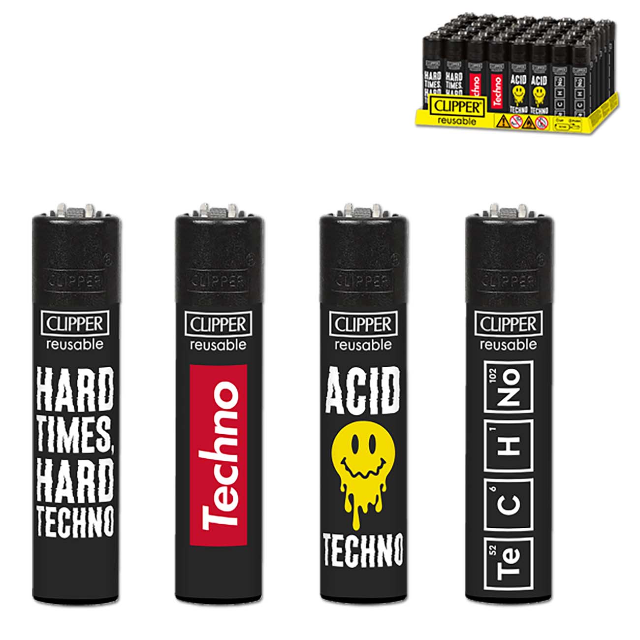 Clipper Refillable Lighters Techno Collection