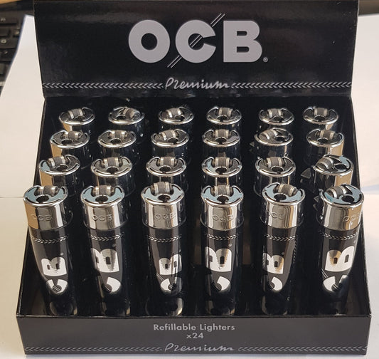 OCB Premium Refillable Lighters, Box of 24 Lighters