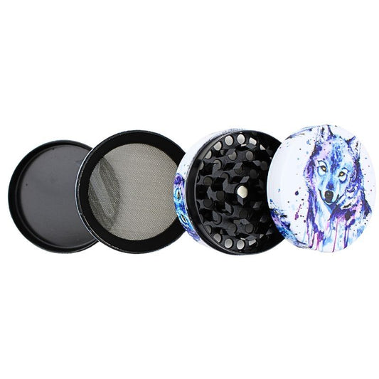 4-Part Metal Grinder Wolf Design