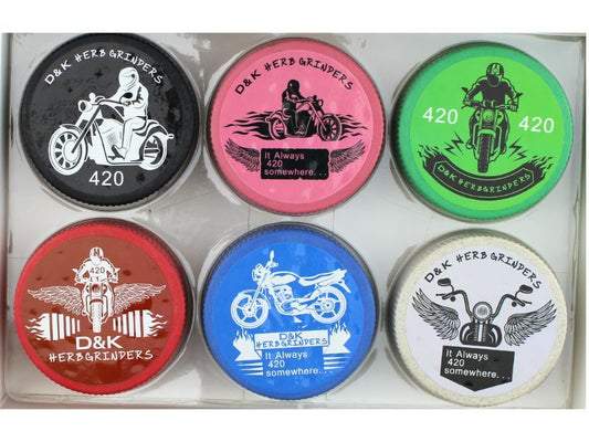 Herb Grinders 4-Part Plastic Grinders - 'Bike' Designed