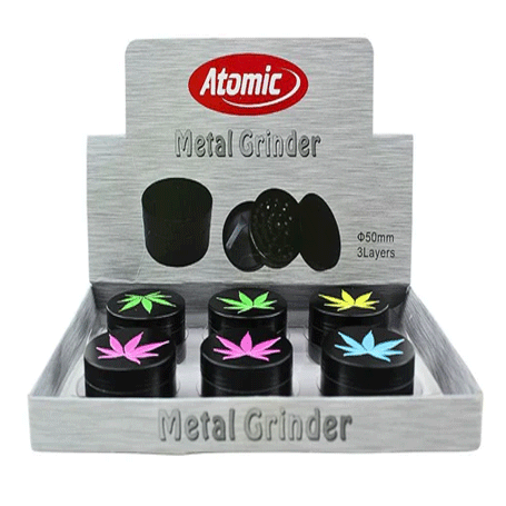 3-Part Atomic Leaf Design Herb Metal GRINDER