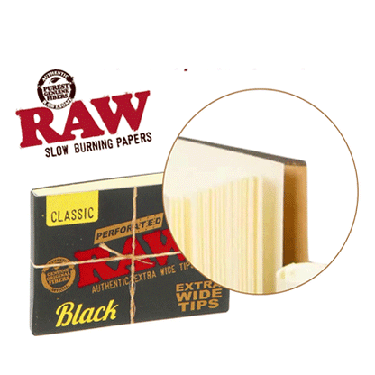 RAW Black Extra Wide Perforated Filter Tips