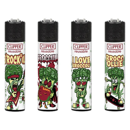 Clipper Broccoli Collection - Reusable, Refillable Lighters with Playful Broccoli