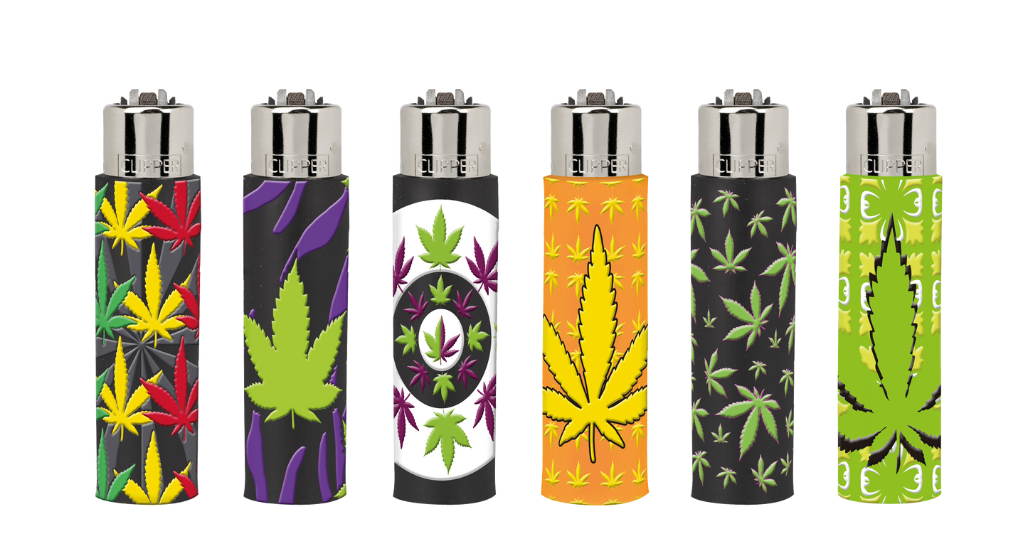 Clipper Refillable Cannabis-Leaf Collection with Various Colors