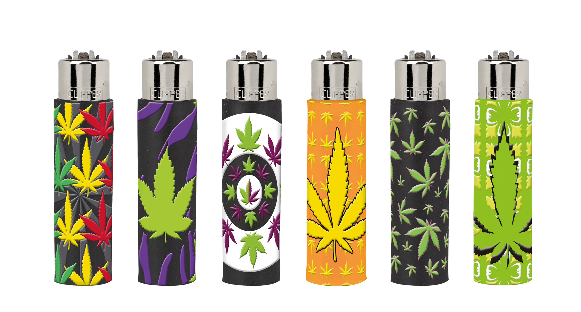 Clipper Refillable Cannabis-Leaf Collection with Various Colors
